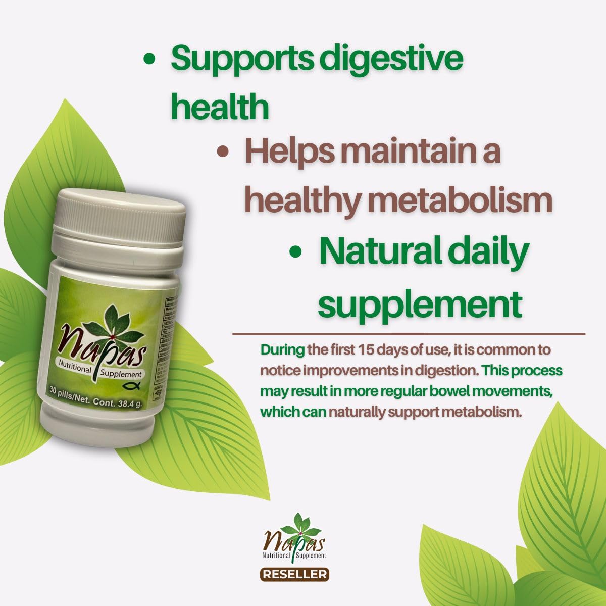 Napas Royal Canelo Bark Digestive Supplement - 30 Capsules - image 2