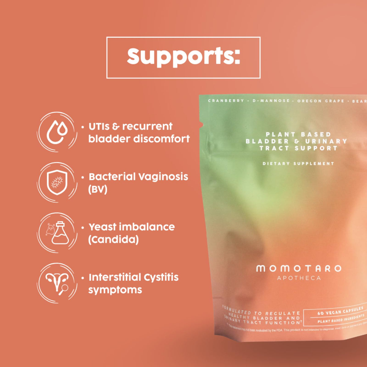 MOMOTARO APOTHECA Urinary Health Supplement - 60 Capsules - image 4