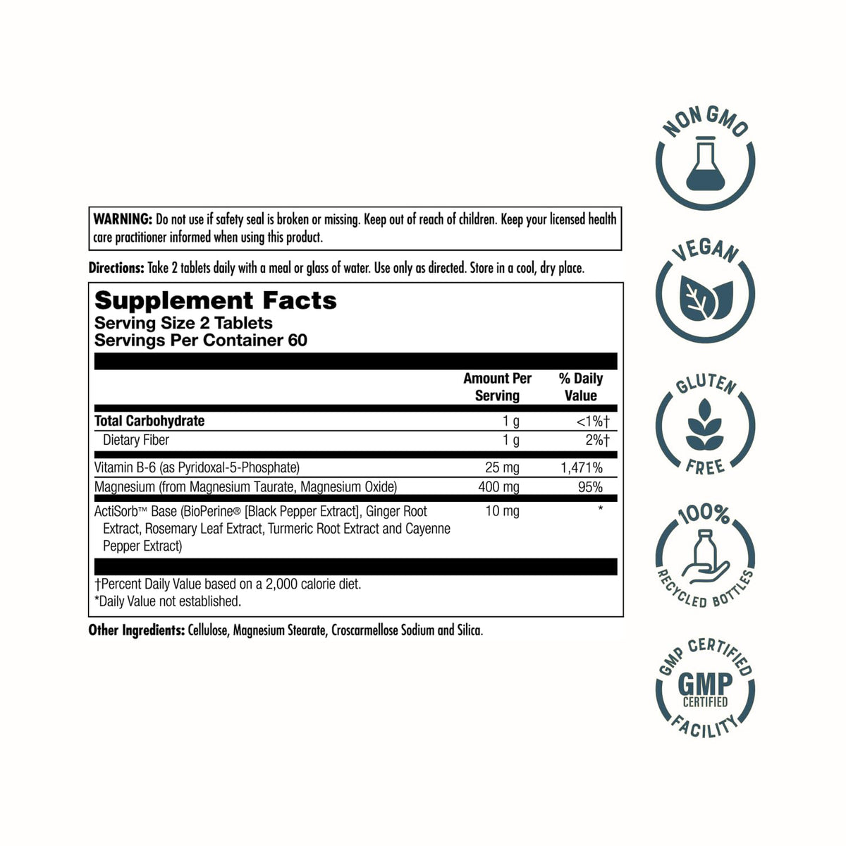 KAL Magnesium Taurate 400mg Plus Vitamin B6