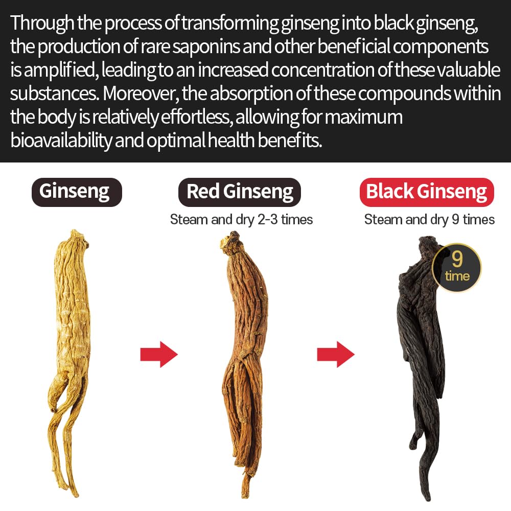 GeumHeuk Korean Black Ginseng Whole Root - 300g (10 Packs) - image 4