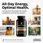 Conquest Nutrition Complete B Vitamin Complex - 60 Vegetarian Capsules - image 8