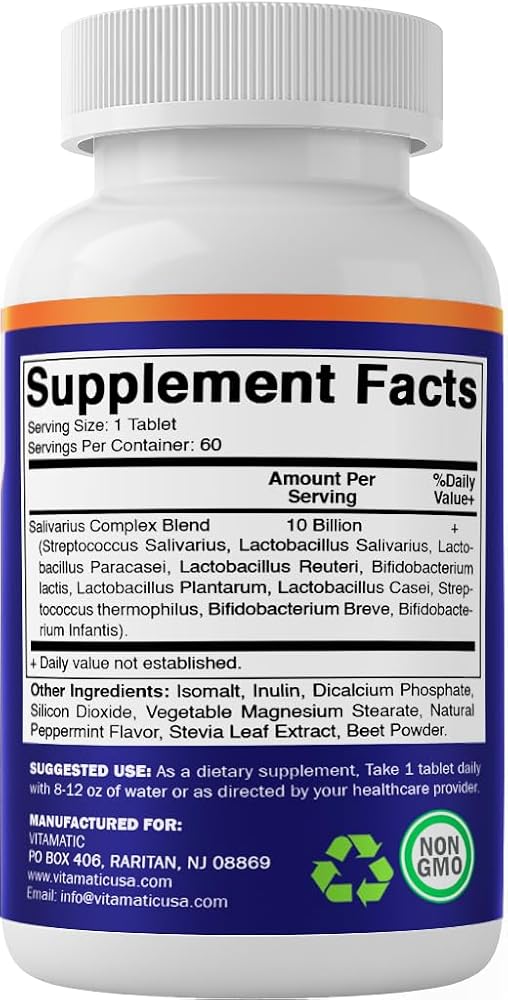 Vitamatic Salivarius Complex 10 Billion Chewable Tablets - 60 Count - image 8