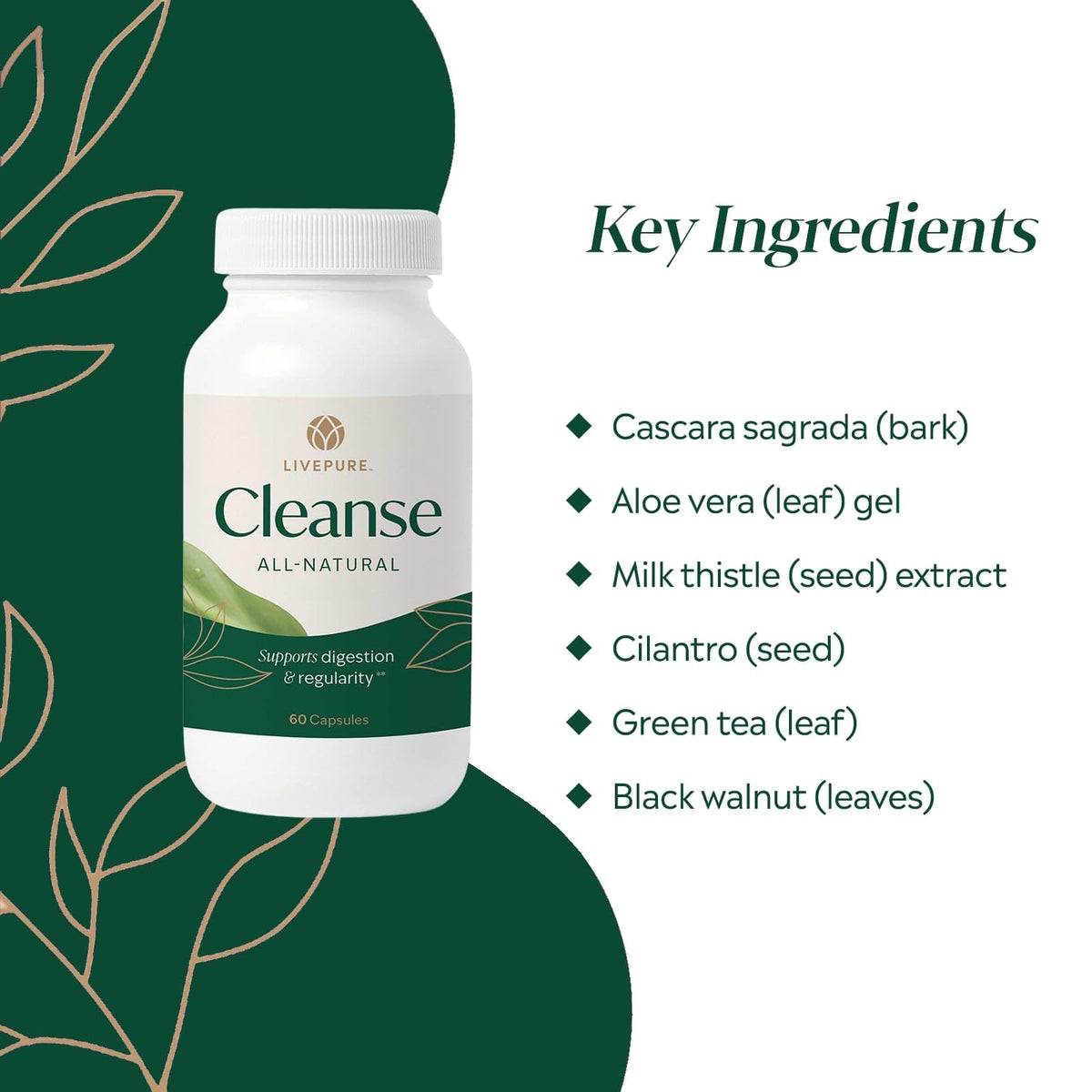 PURE Cleanse Capsules Digestive Support for Women - 60 Capsules - image 4