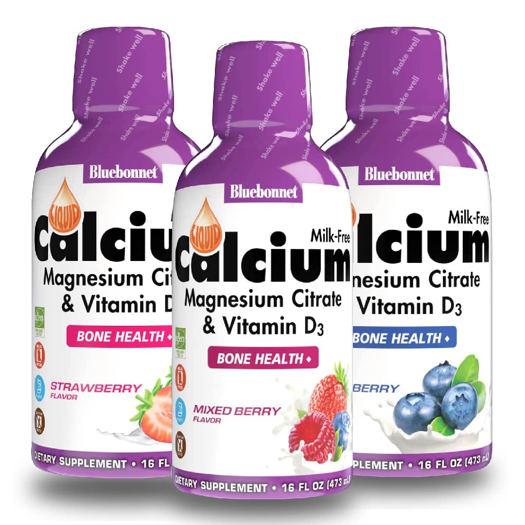 BlueBonnet Liquid Calcium Citrate Magnesium Citrate Vitamin D3 - 48 Fl Oz