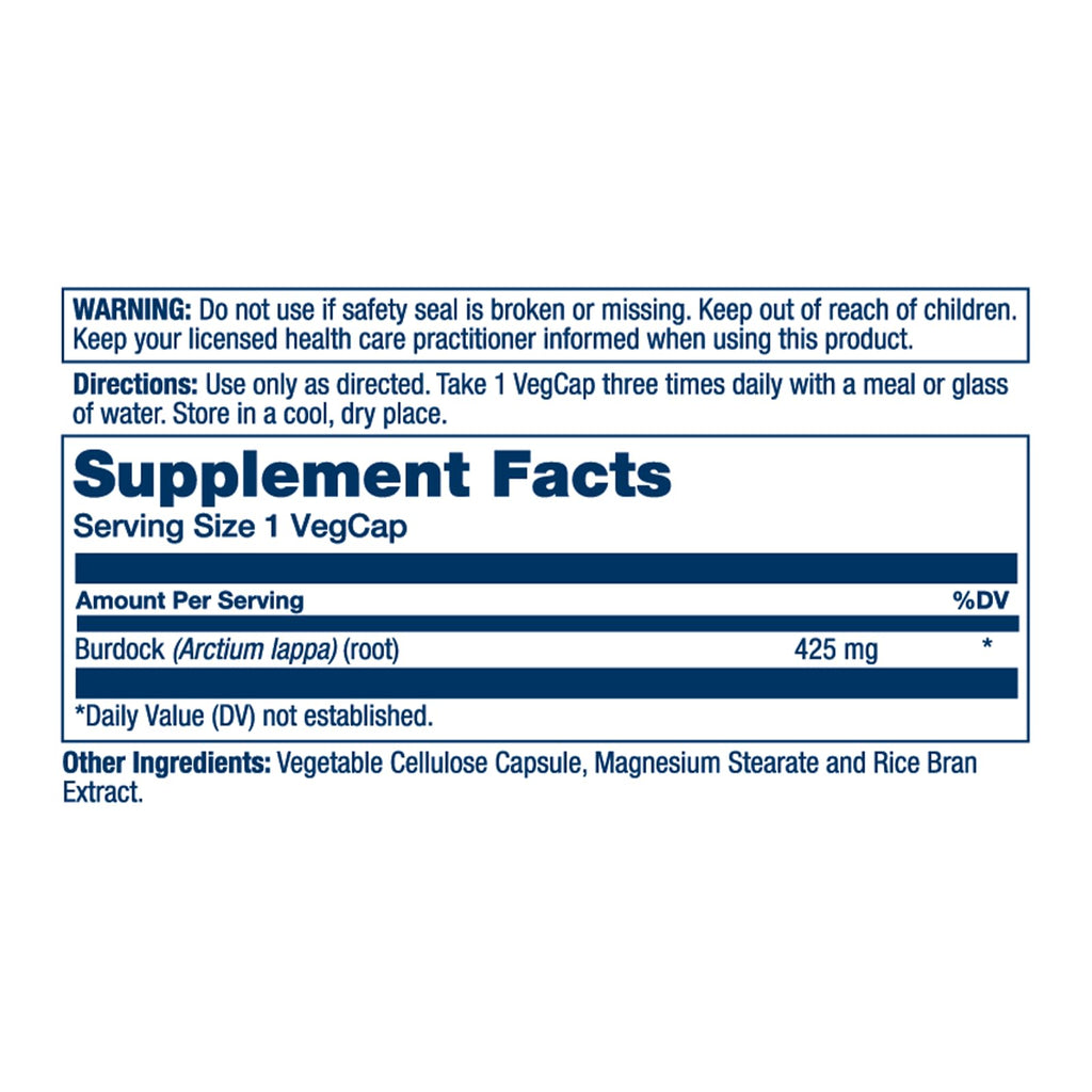 Solaray True Herbs Burdock Root 425 mg - 100 Vegetarian Capsules - image 2