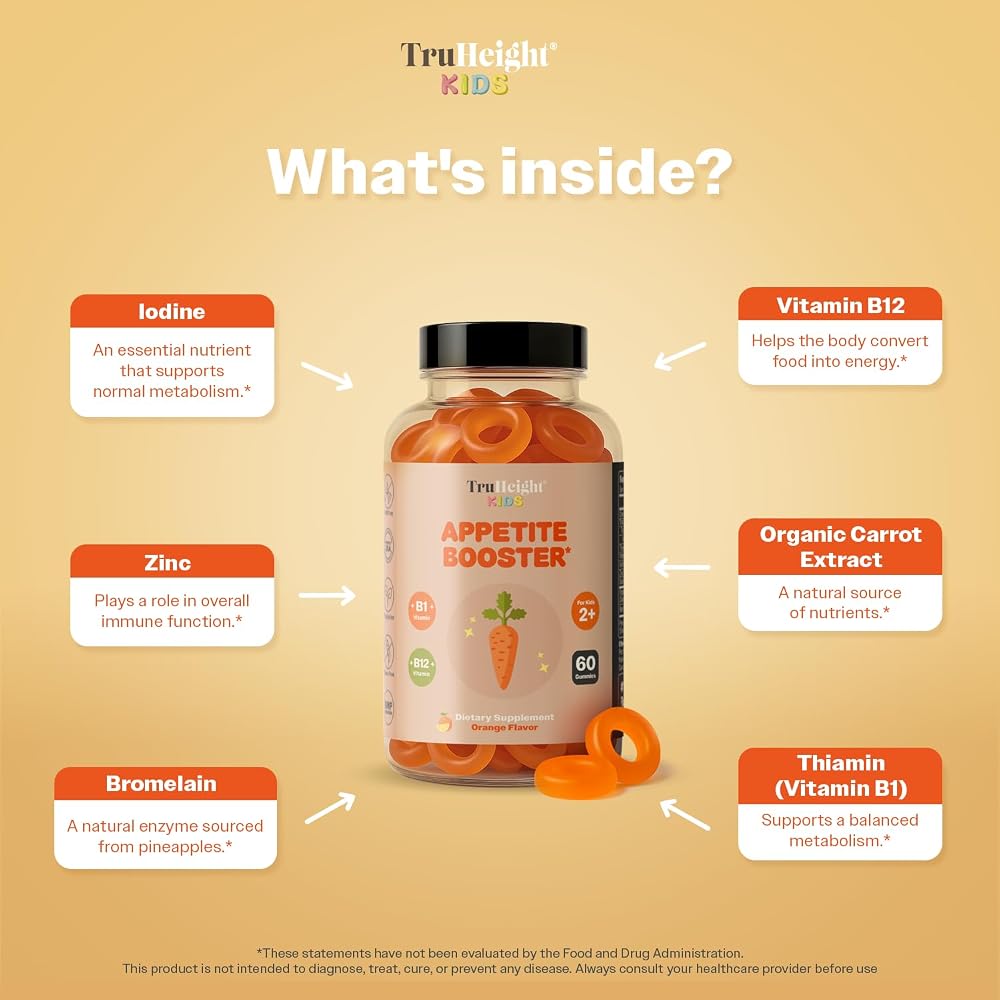 TruHeight Kids Appetite Booster Gummies (Orange