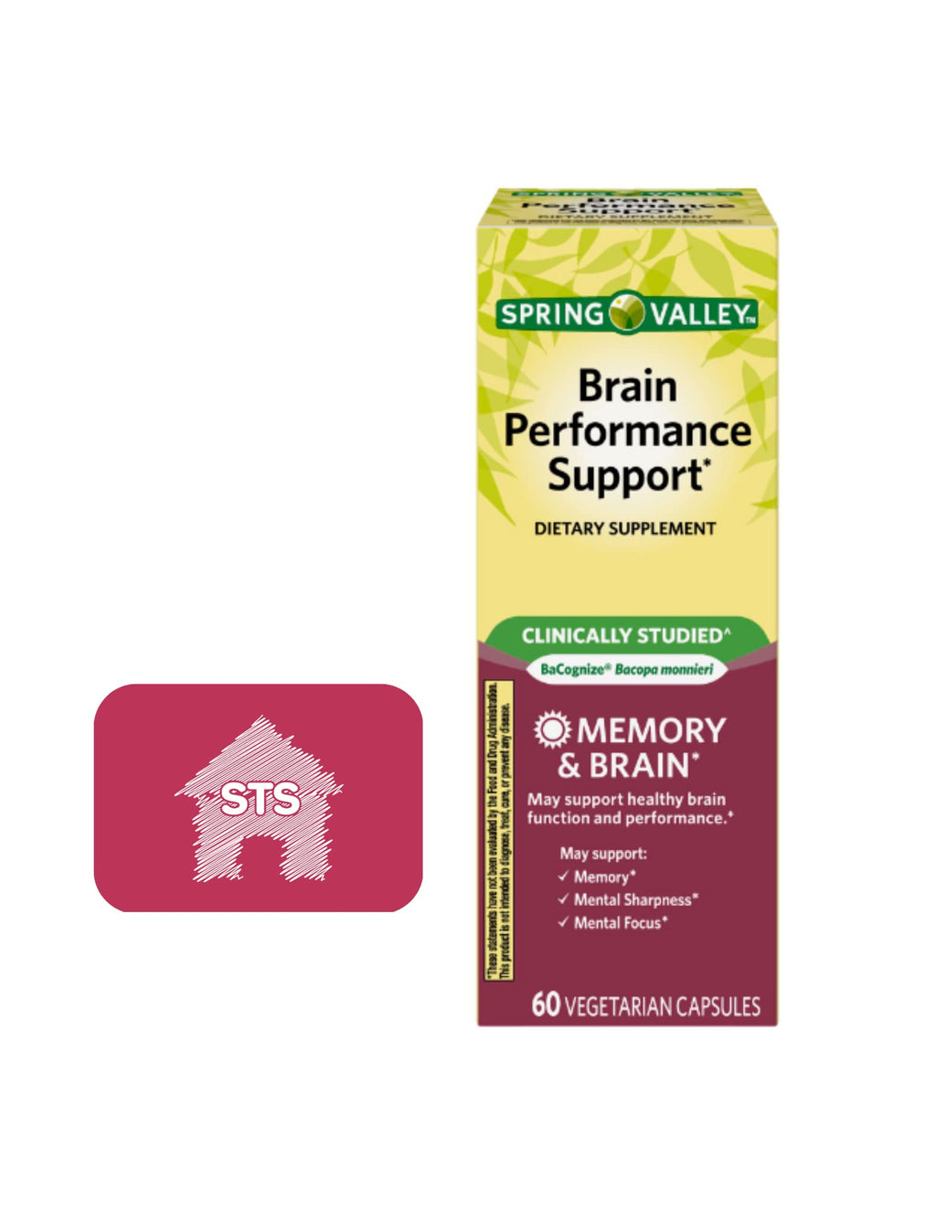 STS Home Spring Valley Brain Performance Support - 60 Vegetarian Capsules
