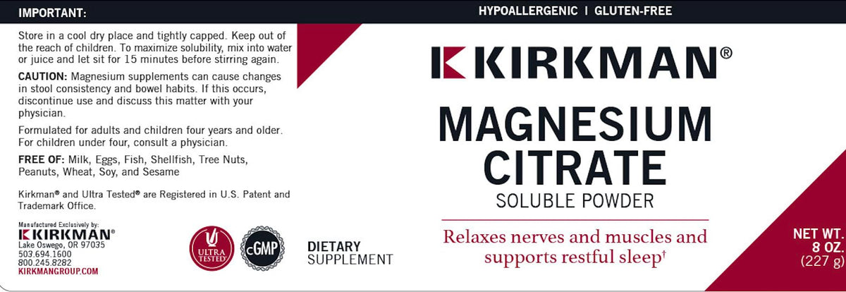 Kirkman Magnesium Citrate Soluble Powder - 227 g - image 3