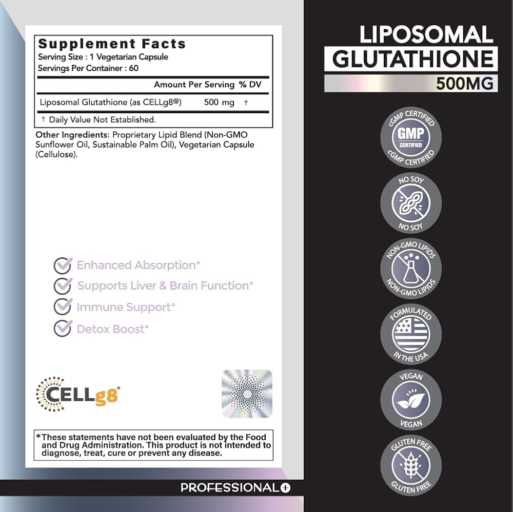 Omvi Liposomal Glutathione 500mg Antioxidant - 60 Capsules - image 4
