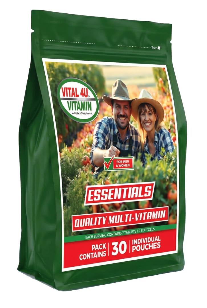 VITAL 4U Daily Multivitamin Packs for Men and Women - 30 Servings