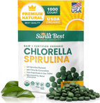 Sunlit Best Organic Chlorella Spirulina Tablets - 1000 Count