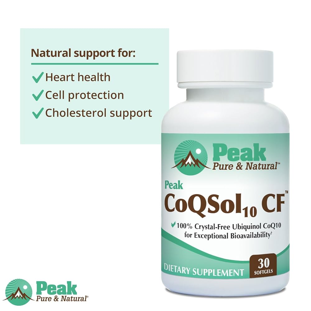 Peak Pure & Natural CoQSol10 CF Ubiquinol CoQ10 - 30 Softgels - image 6