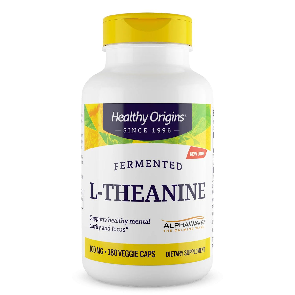 Healthy Origins L-Theanine AlphaWave 100 mg - 180 Vegetarian Capsules