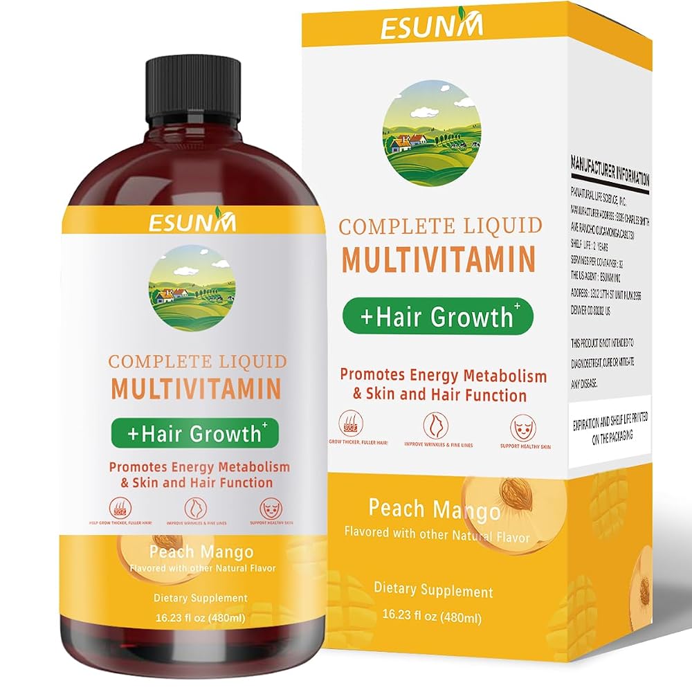 ESUNM Complete Liquid Multivitamin for Hair Growth - 16.23 Fl Oz