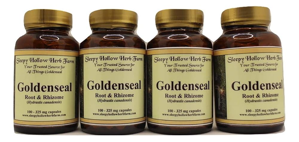 Sleepy Hollow Herb Farm Goldenseal Root/Rhizome Capsules 100-325mg - image 2