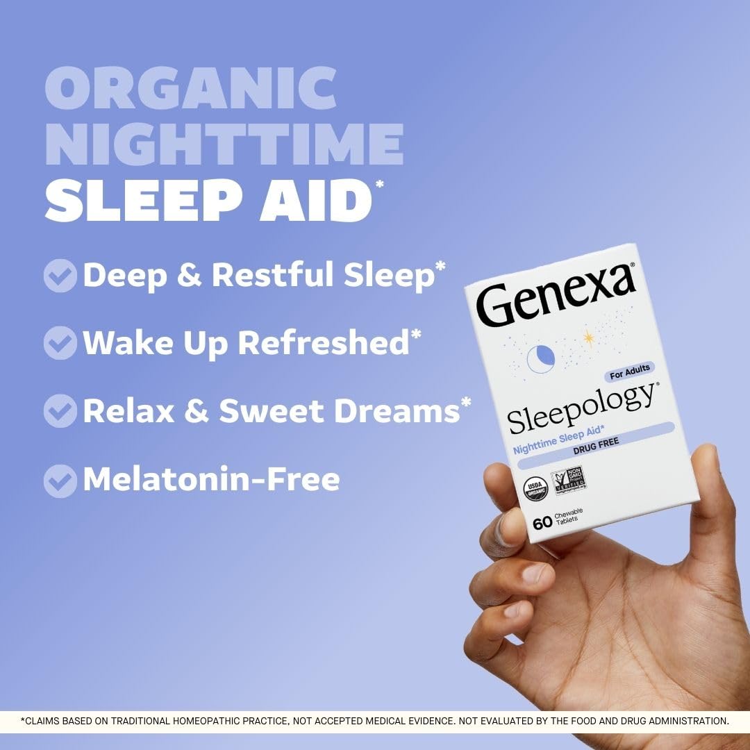 Genexa Sleepology Melatonin-Free Sleep Aid - 60 Chewable Tablets - image 2