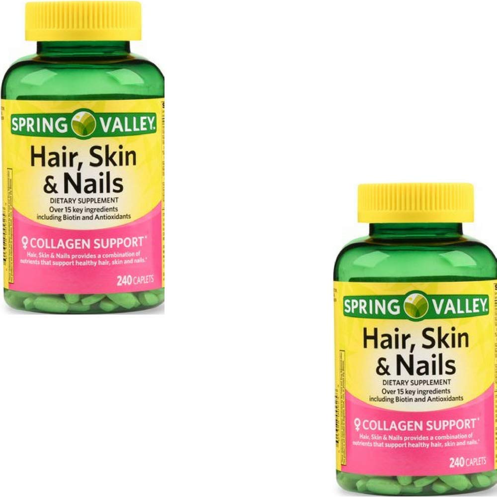 Spring Valley Hair, Skin & Nails Caplets - 240 Count