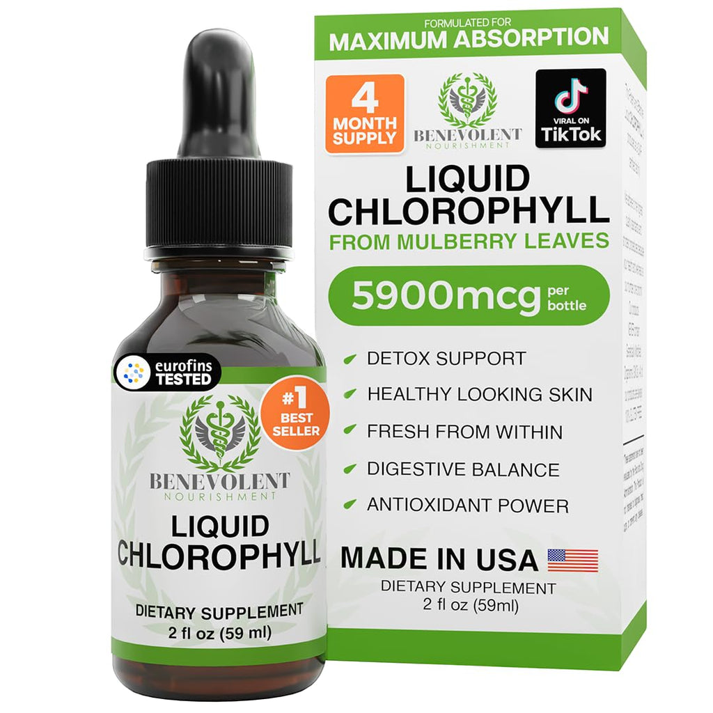 Benevolent Nourishment Chlorophyll Liquid Drops Peppermint - 2 Fl Oz