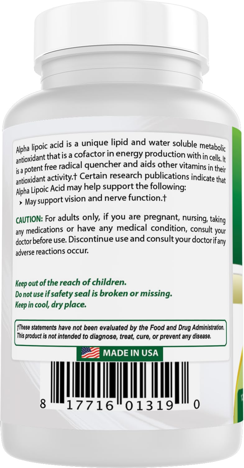 Best Naturals Alpha Lipoic Acid 200 Mg 120 Capsules