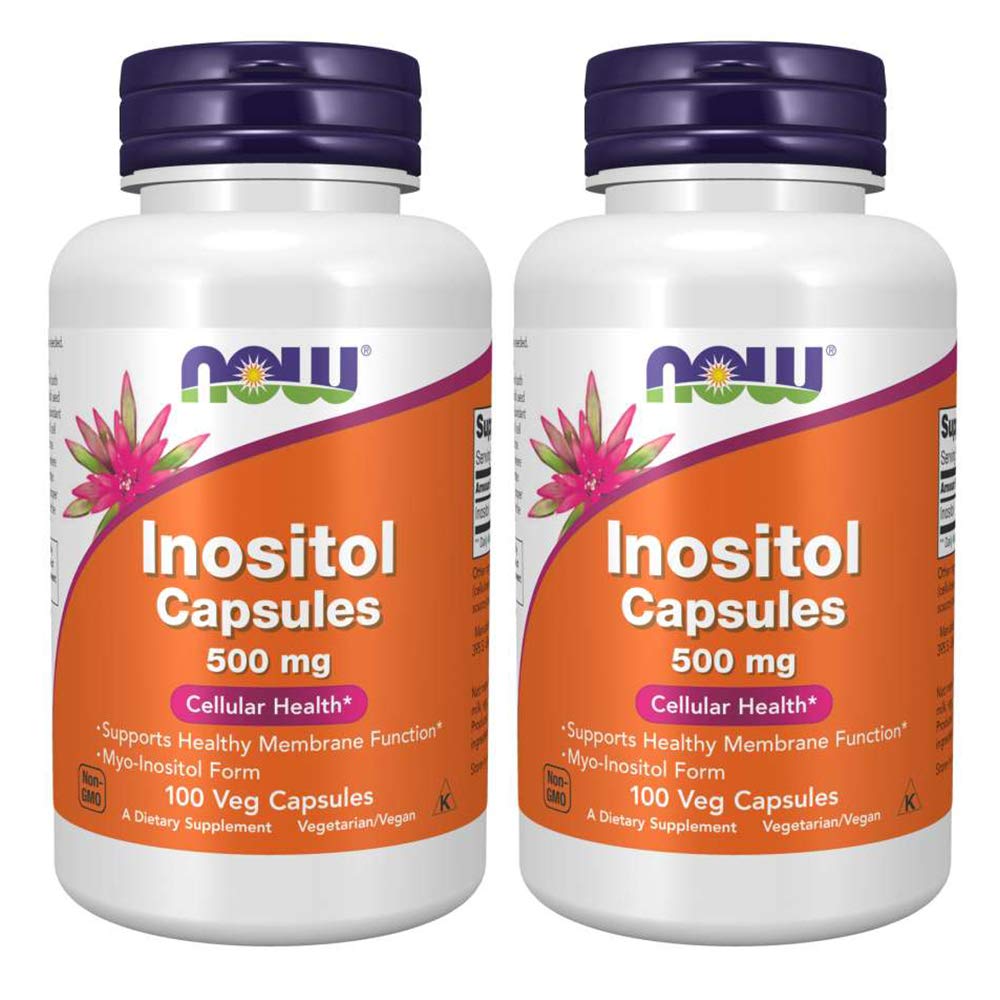 Now Foods Inositol 500mg - 200 Capsules (Pack of 2)