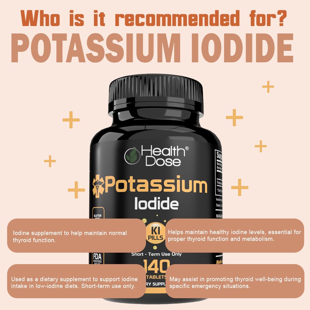 Health Dose Potassium Iodide 130mg Mineral Supplement - 420 Tablets - image 7