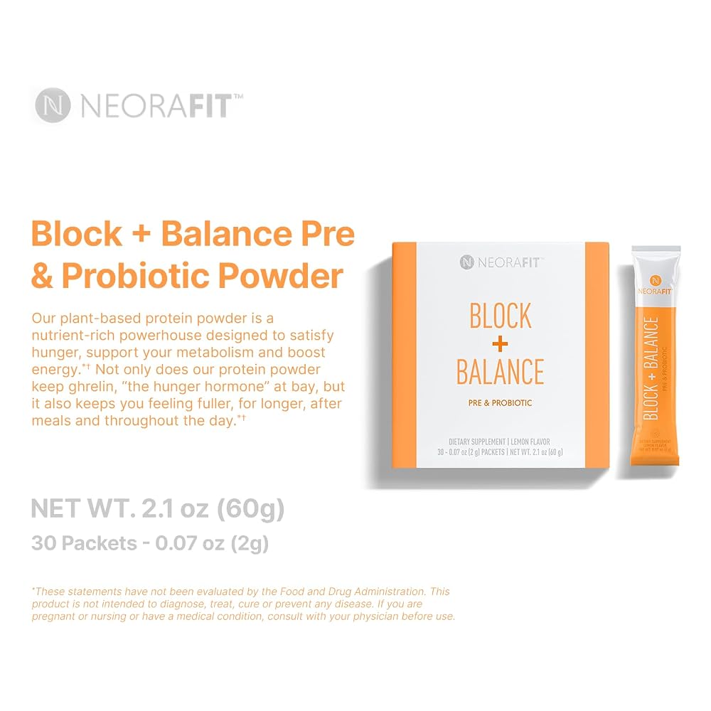 NEORA Block+Balance Pre and Probiotic Powder - 30 Stick Packs - image 3