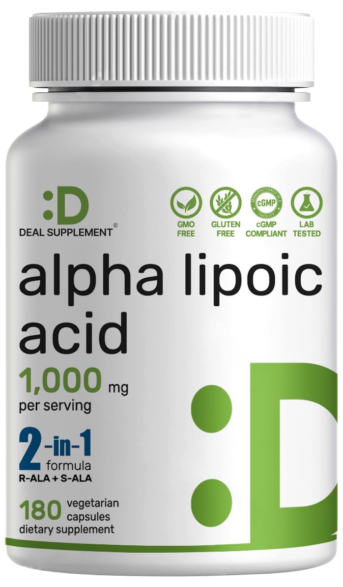 DEAL SUPPLEMENT Alpha Lipoic Acid 1000mg - 180 Vegetarian Capsules