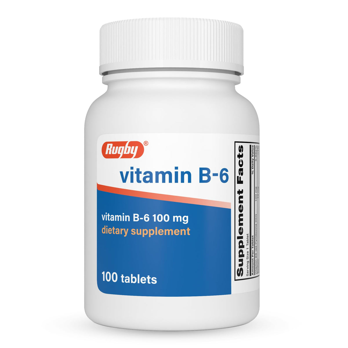 Rugby Vitamin B-6 100mg Tablets - 100 Count