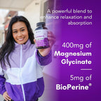 BallBuff Magnesium Glycinate 400mg Sleep Support - 90 Capsules - image 3
