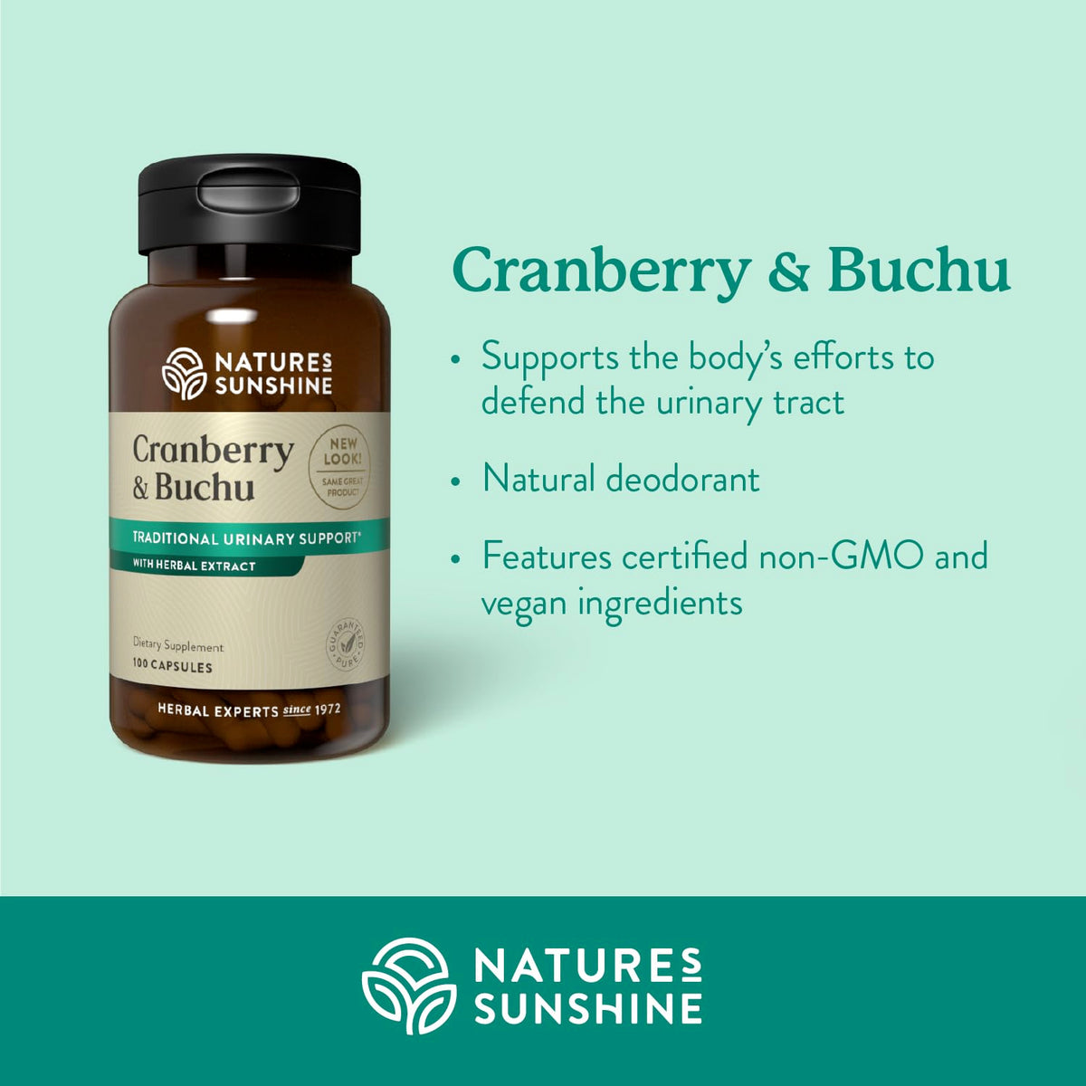 Nature's Sunshine Cranberry and Buchu Concentrate - 100 Capsules - image 2