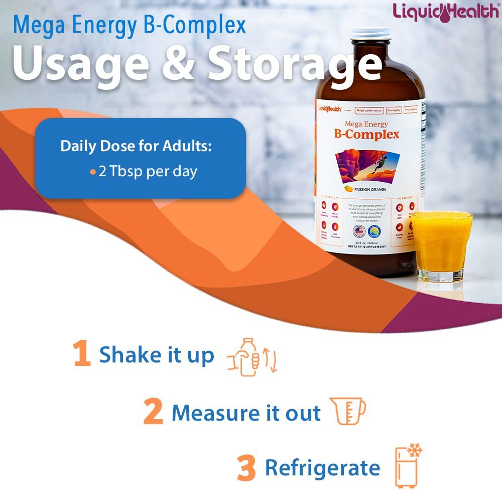 LIQUIDHEALTH 32 Oz B Complex Liquid Super Mega Energy Active B