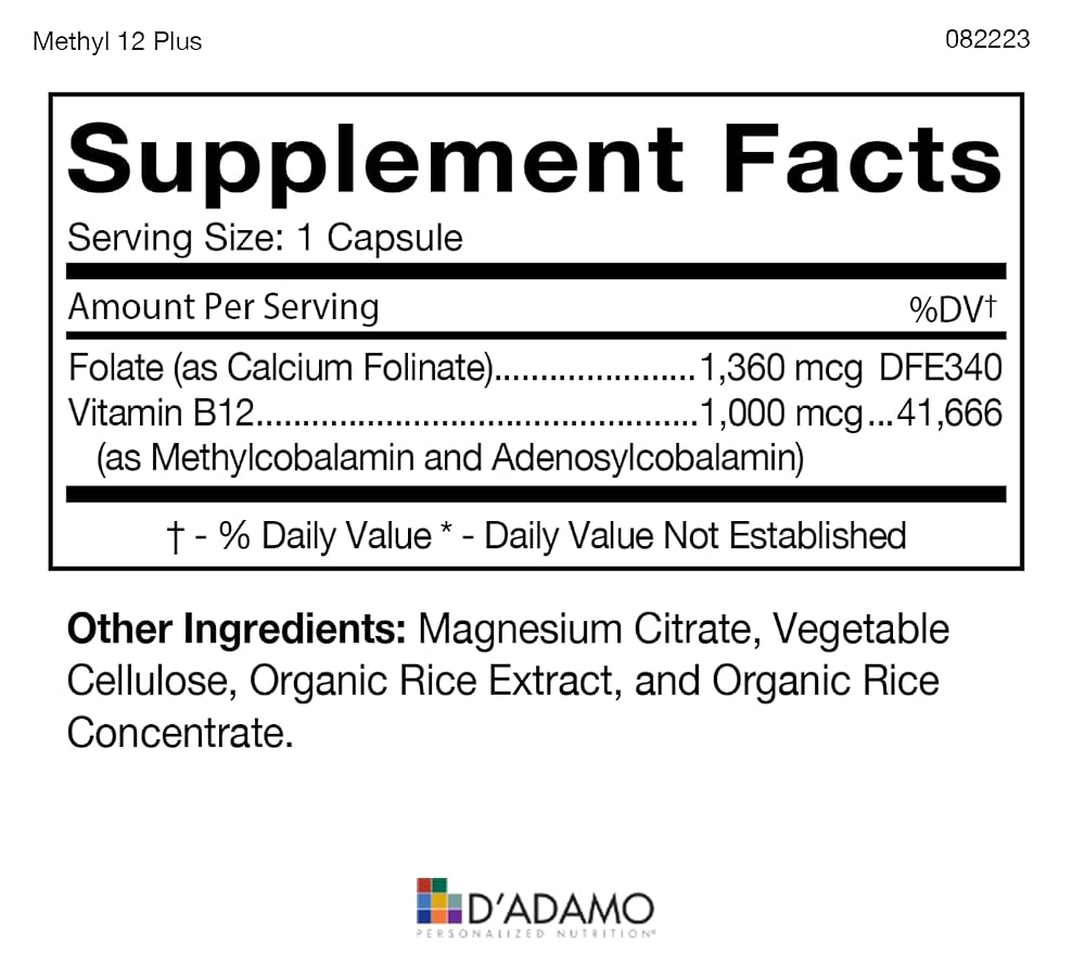 D'Adamo Personalized Nutrition Methylation Stack - 60 Capsules - image 2