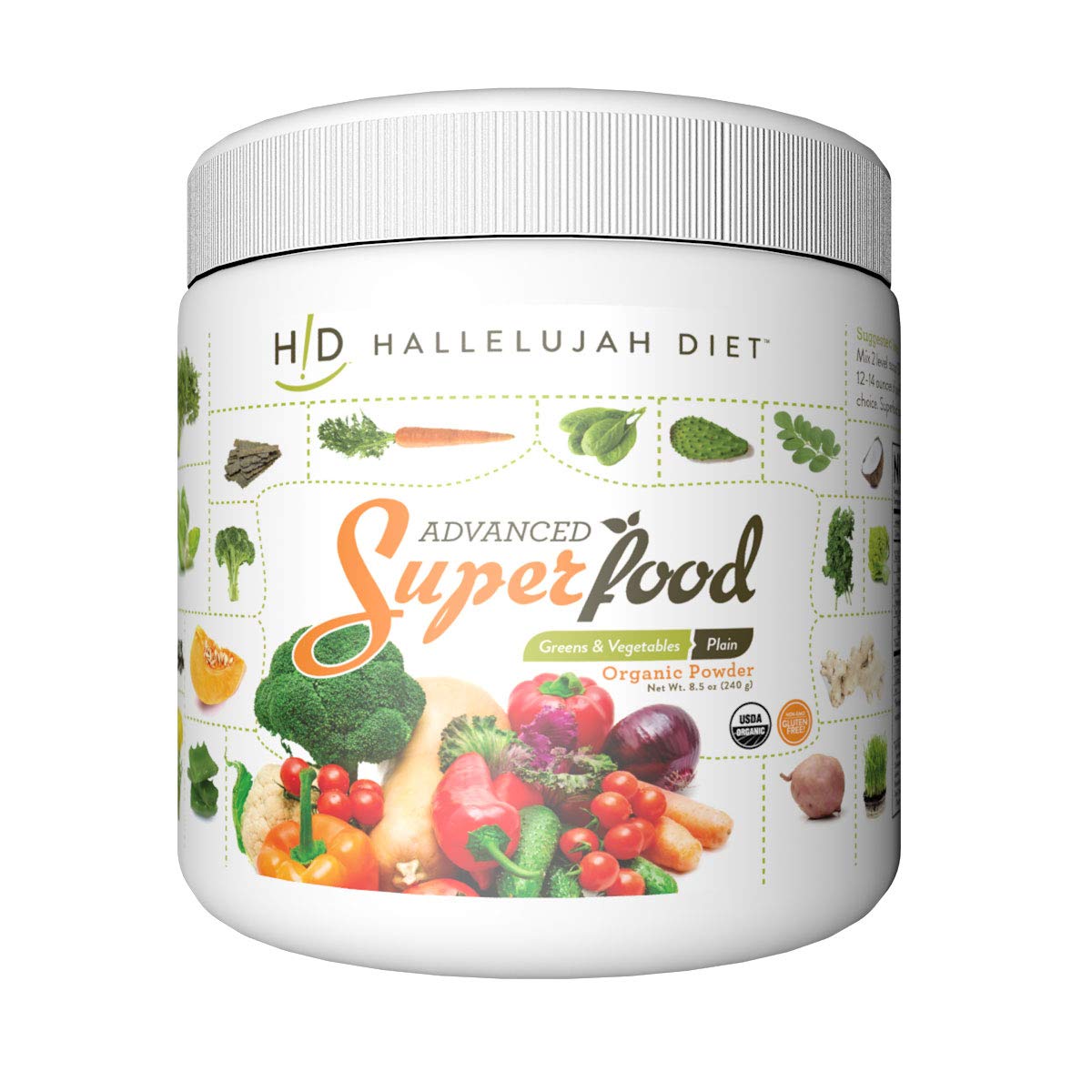 The Hallelujah Diet Advanced SuperFood Greens Powder - 8.5 oz