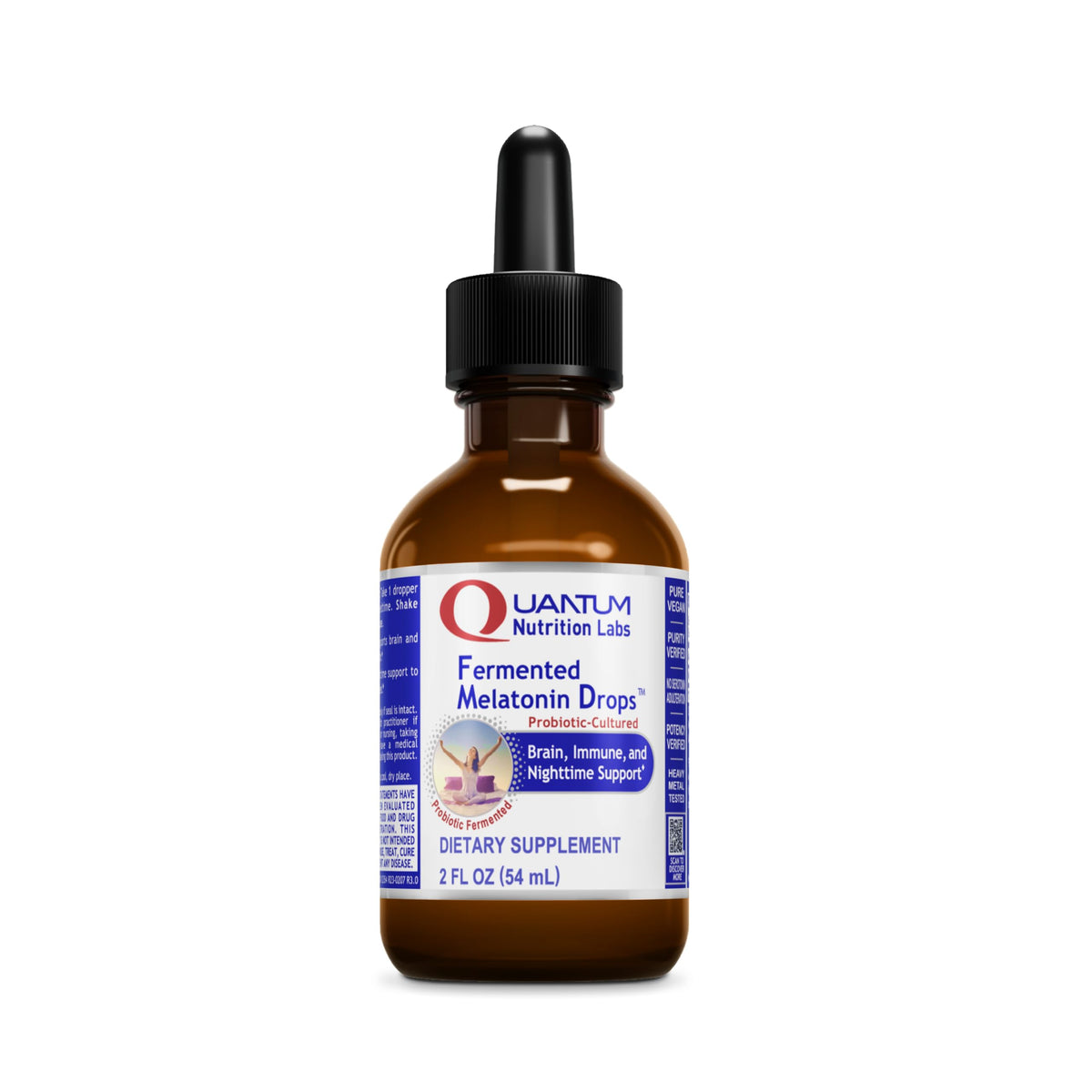 Quantum Nutrition Labs Fermented Melatonin Drops for Sleep - 2 Fl Oz