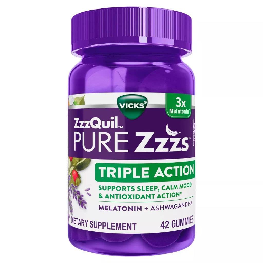 ZzzQuil Pure Zzzs Triple Action Melatonin Sleep Gummies - 42 Count