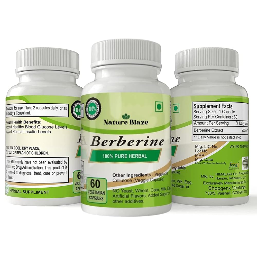 Nature Blaze Organic Herbs Ayurvedic Berberine - 60 Capsules - image 2