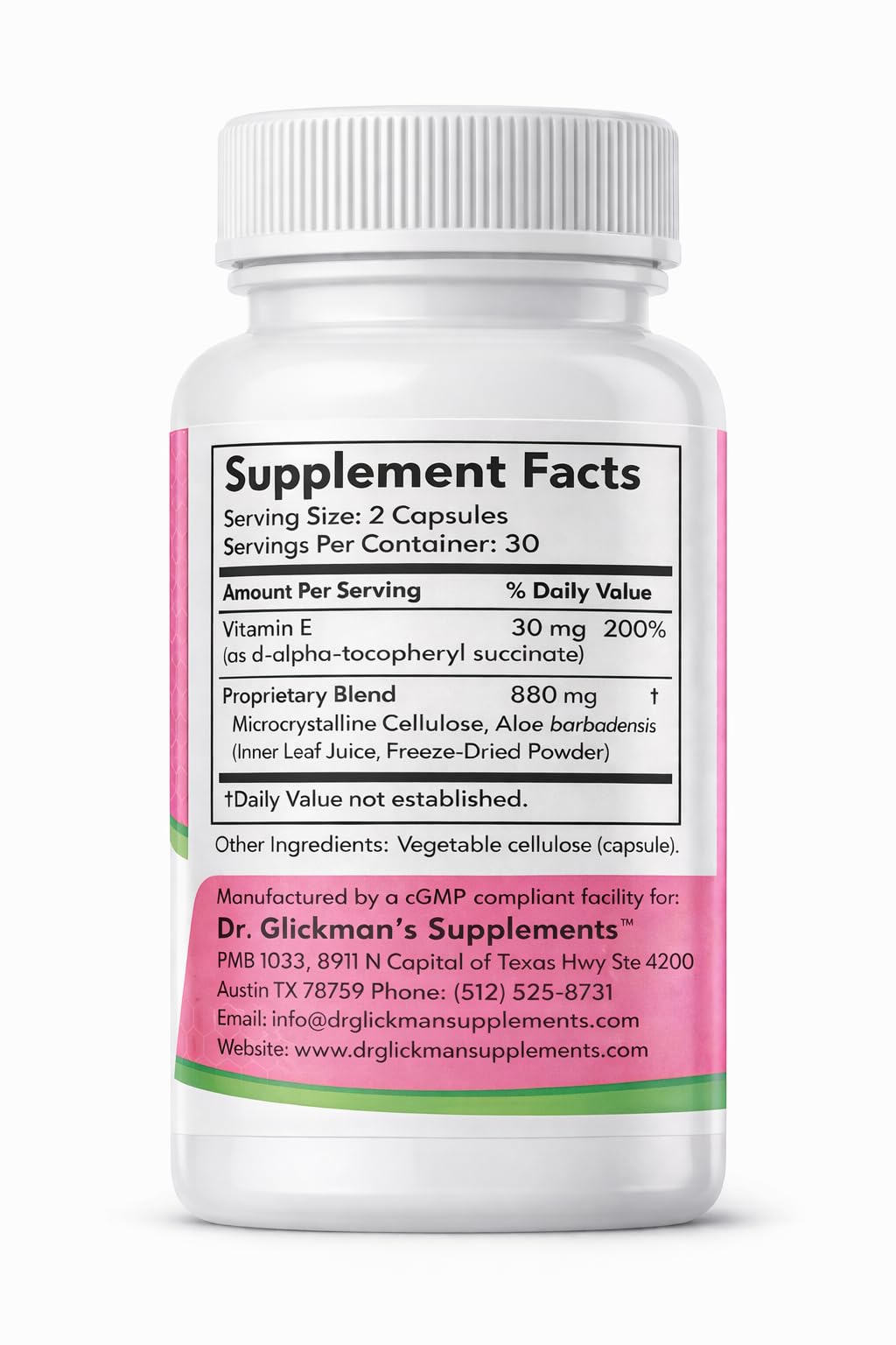 Dr. Glickman's Supplements Vera-Mannan Aloe Vera Capsules - image 2