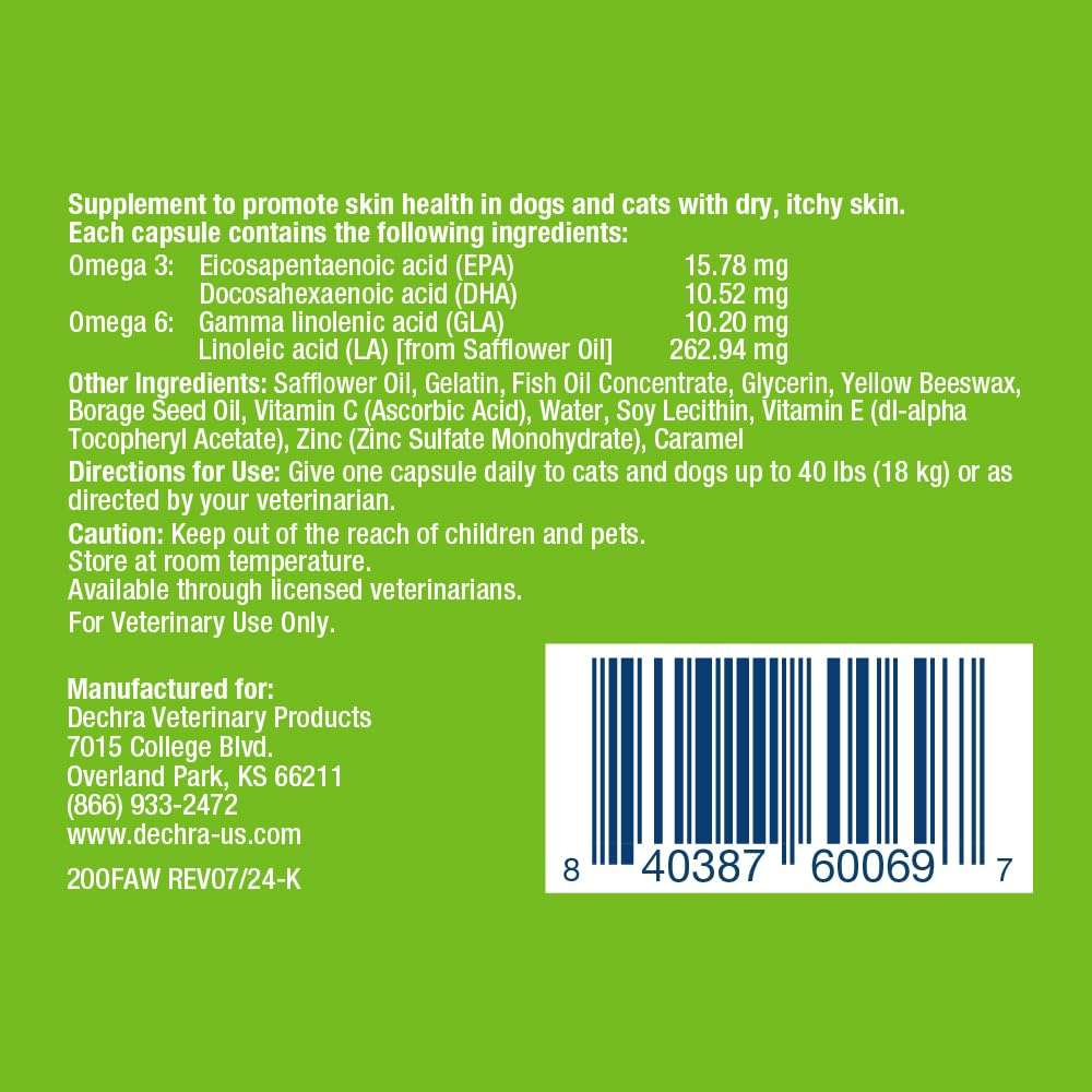 Dechra EicosaCaps Omega 3 & 6 for Dogs and Cats Under 40 lbs - 60 Capsules - image 2