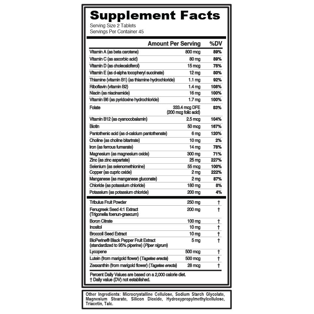 Evlution VitaTest Men's Daily Vitamin Testosterone Support - 90 Tablets - image 2