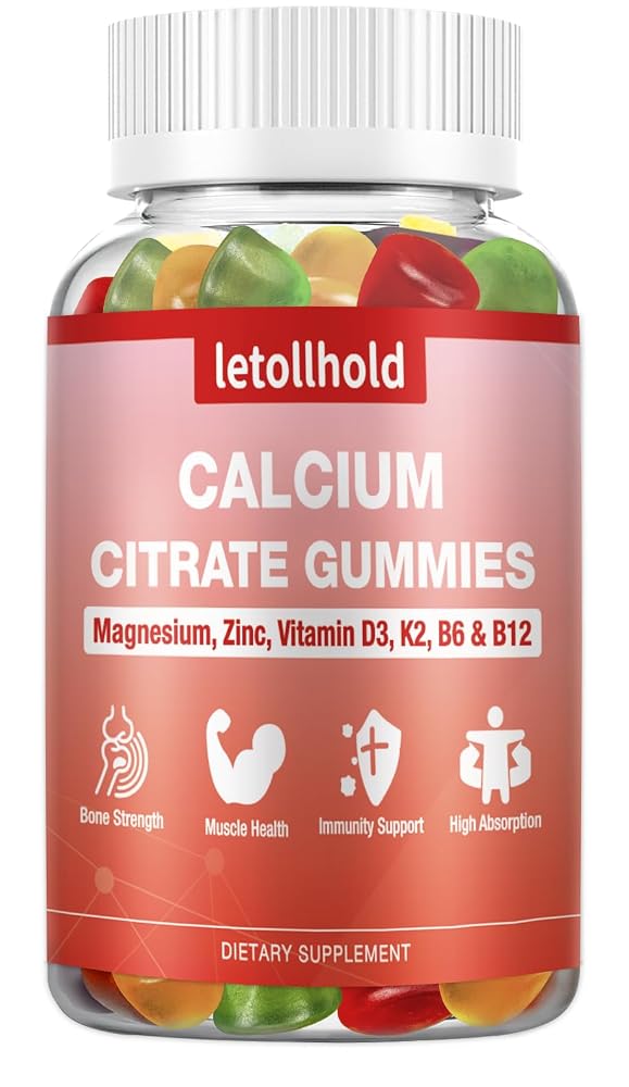 Letollhold Calcium Gummies with D3 and K2 - 60 Count