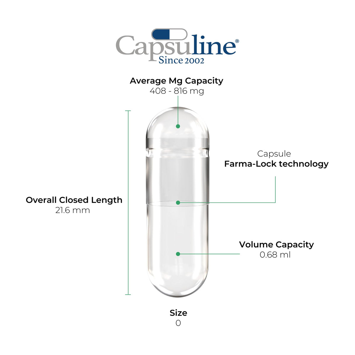 Capsuline Size 0 Clear Vegan Capsules - 5000 Count - image 2
