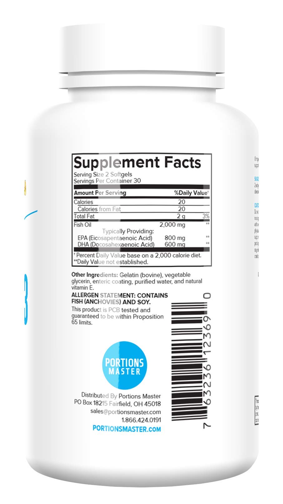 Portions Master Omega-3 Fish Oil High Potency EPA & DHA - 120 Softgels - image 2