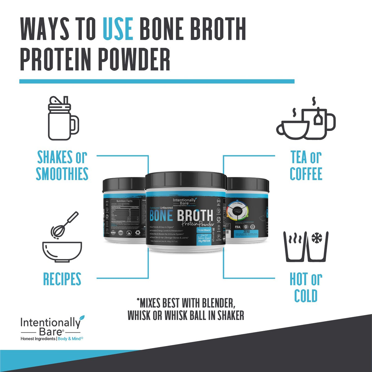 Intentionally Bare Bone Broth Protein Powder Unflavored - 15.7 oz - image 4