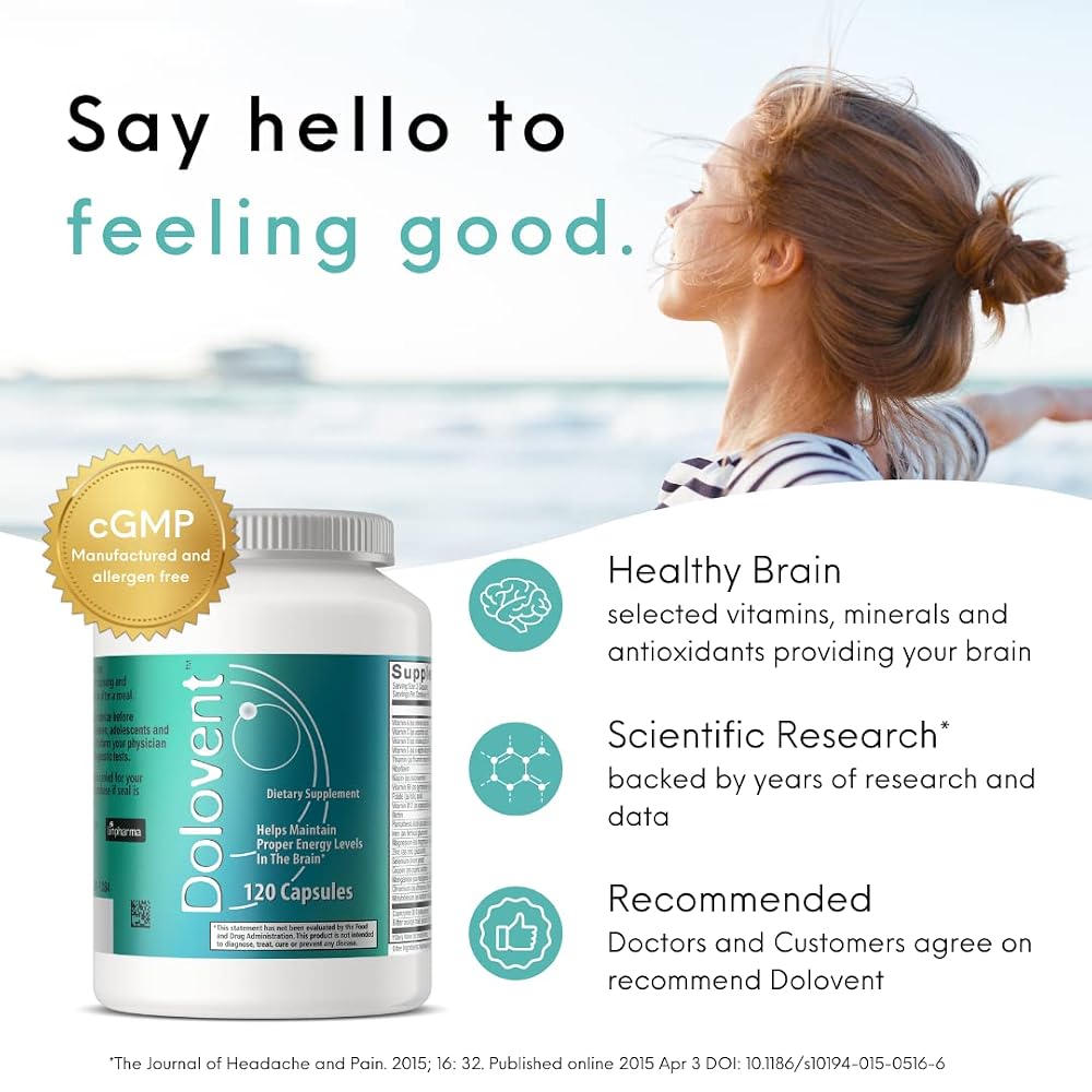 Dolovent Vitamin B2, Magnesium & CoQ10 Formula - 120 Capsules - image 3