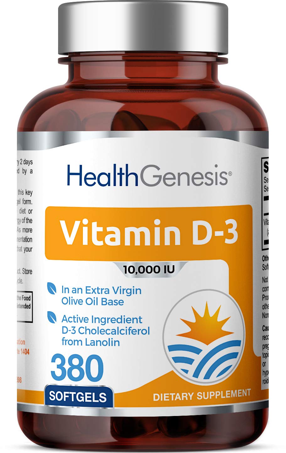 Health Genesis Vitamin D3 10000 IU - 380 Softgels