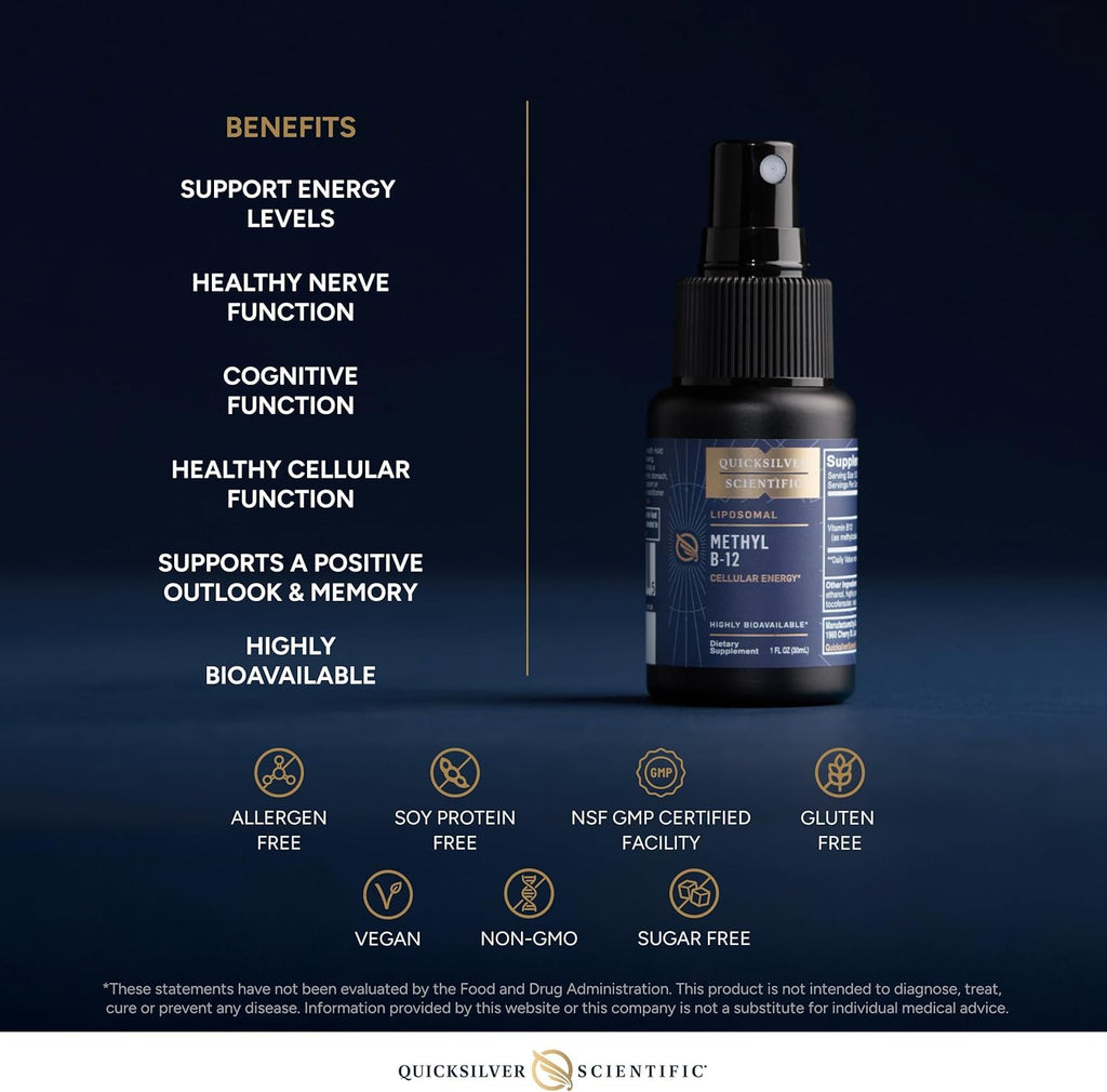 Quicksilver Scientific Methyl B12 1000mcg Liquid - 90 Servings - image 4