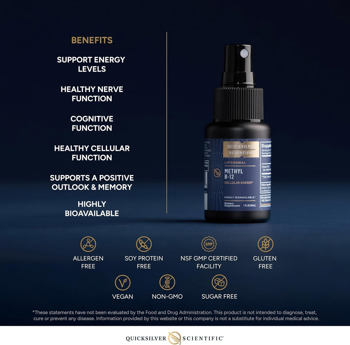 Quicksilver Scientific Methyl B12 1000mcg Liquid - 90 Servings - image 4