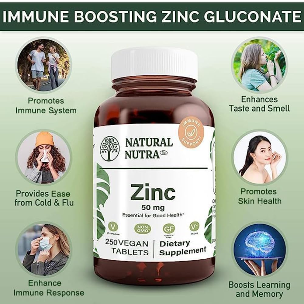Natural Nutra Zinc Gluconate 50mg Supplement Parent
