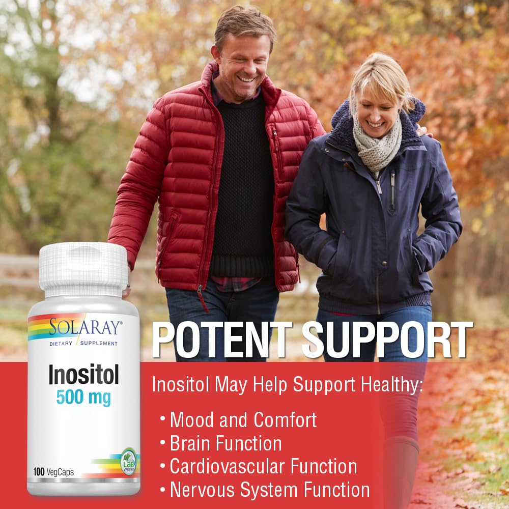 SOLARAY Inositol Supplement 500mg - 100 Vegetarian Capsules - image 5