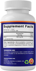 Vitamatic Niacinamide 500 mg Vitamin B3 for Energy - 240 Tablets - image 8